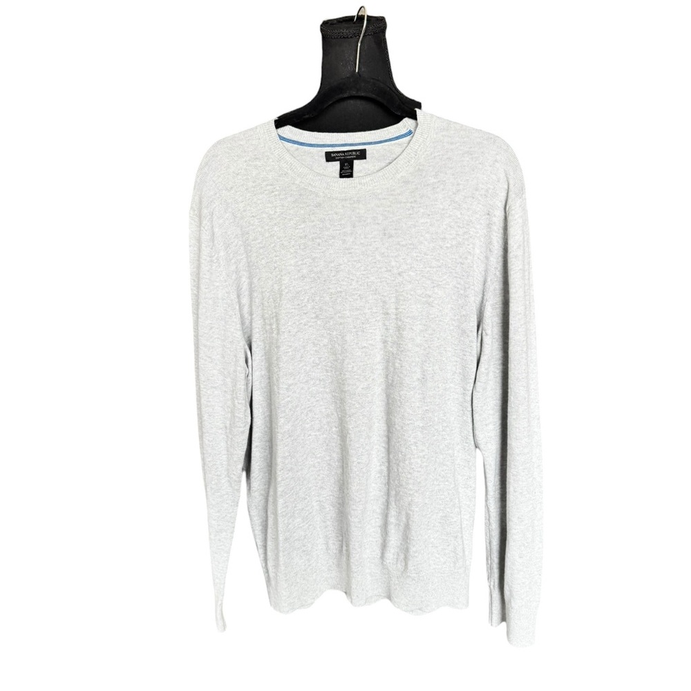 Banana Republic Cotton Cashmere Sweater XL Gray Crewneck Lightweight Minimalist